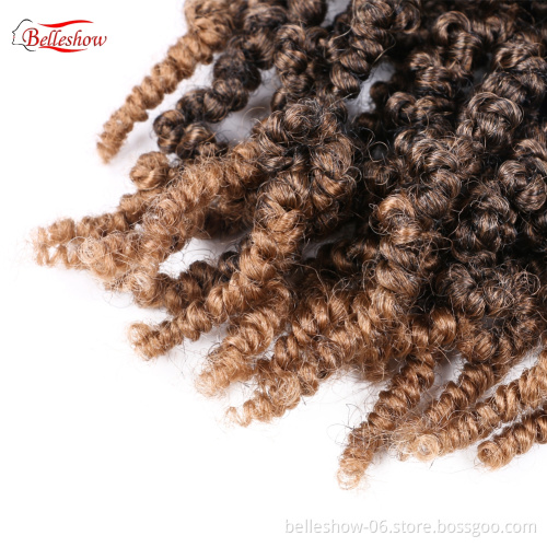Hot sell Soft Bomb Twist Curly Crochet Hair Ombre Colors Synthetic Fluffy Pre-twisted Spring twist
